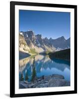 Moraine Lake and Valley of Peaks at Sunrise, Banff National Park, Alberta, Canada-Michele Falzone-Framed Photographic Print