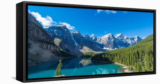 Moraine Lake at Banff National Park in the Canadian Rockies Near Lake Louise, Alberta, Canada-null-Framed Stretched Canvas