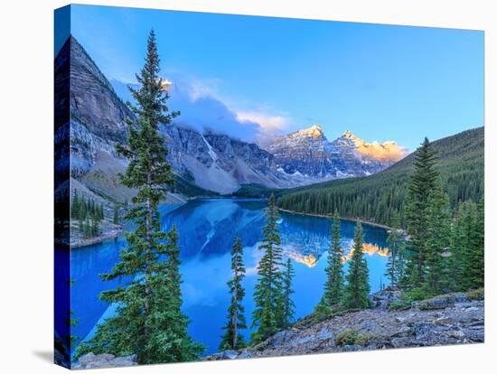 Moraine Lake at Sunrise-Olena Suvorova-Stretched Canvas