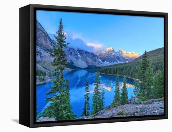 Moraine Lake at Sunrise-Olena Suvorova-Framed Stretched Canvas