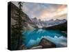 Moraine Lake at sunset in the Canadian Rockies, Banff National Park, UNESCO World Heritage Site, Al-Tyler Lillico-Stretched Canvas