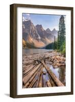 Moraine Lake, Glacial Lake in Banff National Park-Luis Leamus-Framed Photographic Print