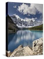 Moraine Lake in Fall with Fresh Snow, Banff Nat'l Park, UNESCO World Heritage Site, Alberta, Canada-James Hager-Stretched Canvas