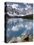 Moraine Lake in Fall with Fresh Snow, Banff Nat'l Park, UNESCO World Heritage Site, Alberta, Canada-James Hager-Stretched Canvas