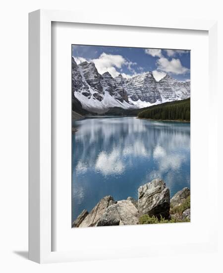 Moraine Lake in Fall with Fresh Snow, Banff Nat'l Park, UNESCO World Heritage Site, Alberta, Canada-James Hager-Framed Photographic Print