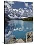 Moraine Lake in the Fall with Fresh Snow, Banff National Park, UNESCO World Heritage Site, Alberta,-James Hager-Stretched Canvas