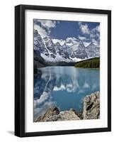 Moraine Lake in the Fall with Fresh Snow, Banff National Park, UNESCO World Heritage Site, Alberta,-James Hager-Framed Photographic Print