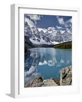 Moraine Lake in the Fall with Fresh Snow, Banff National Park, UNESCO World Heritage Site, Alberta,-James Hager-Framed Photographic Print