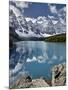 Moraine Lake in the Fall with Fresh Snow, Banff National Park, UNESCO World Heritage Site, Alberta,-James Hager-Mounted Photographic Print