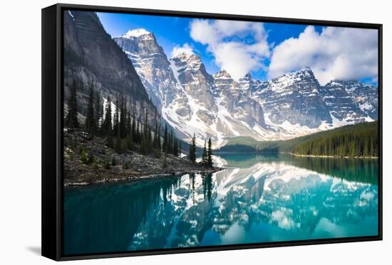 Moraine Lake, Rocky Mountains, Canada-AlbertoLoyo-Framed Stretched Canvas
