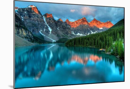 Moraine Lake Sunrise Colorful Landscape-JamesWheeler-Mounted Poster