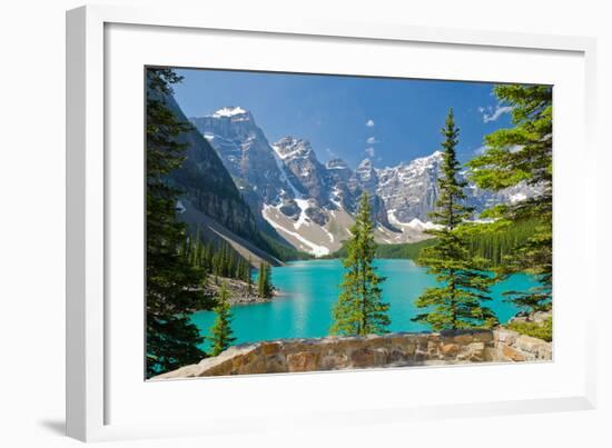 Moraine Lake Trail Banff Park-null-Framed Art Print
