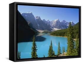 Moraine Lake, Valley of Ten Peaks, Banff National Park, Rocky Mountains, Alberta, Canada-Hans Peter Merten-Framed Stretched Canvas