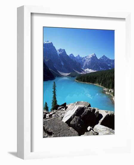 Moraine Lake, Valley of the Ten Peaks, Banff National Park, Rocky Mountains-Hans Peter Merten-Framed Photographic Print