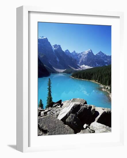 Moraine Lake, Valley of the Ten Peaks, Banff National Park, Rocky Mountains-Hans Peter Merten-Framed Photographic Print