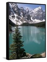 Moraine Lake with Mountains That Overlook Valley of the Ten Peaks, Banff National Park, Canada-Tony Waltham-Framed Stretched Canvas