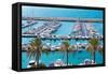 Moraira Alicante Marina Nautic Port High Angle View in Mediterranean-holbox-Framed Stretched Canvas