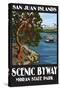 Moran State Park - San Juan Islands, Washington - Scenic Byway-Lantern Press-Stretched Canvas