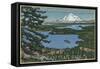 Moran State Park, San Juan Islands, Washington, View of Islands and Mt. Baker from Mt. Constitution-Lantern Press-Framed Stretched Canvas