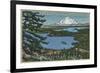 Moran State Park, San Juan Islands, Washington, View of Islands and Mt. Baker from Mt. Constitution-Lantern Press-Framed Premium Giclee Print