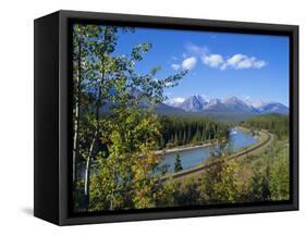 Morants Curve, Bow River, Bow Range, Rocky Mountains, Canada-Hans Peter Merten-Framed Stretched Canvas