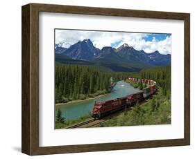 Morants Curve, Bow River, Canadian Pacific Railway, Near Lake Louise, Banff National Park, UNESCO W-Hans Peter Merten-Framed Photographic Print