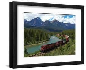 Morants Curve, Bow River, Canadian Pacific Railway, Near Lake Louise, Banff National Park, UNESCO W-Hans Peter Merten-Framed Photographic Print