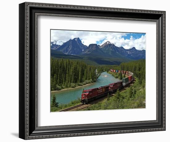 Morants Curve, Bow River, Canadian Pacific Railway, Near Lake Louise, Banff National Park, UNESCO W-Hans Peter Merten-Framed Photographic Print