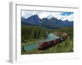 Morants Curve, Bow River, Canadian Pacific Railway, Near Lake Louise, Banff National Park, UNESCO W-Hans Peter Merten-Framed Photographic Print