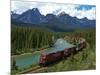 Morants Curve, Bow River, Canadian Pacific Railway, Near Lake Louise, Banff National Park, UNESCO W-Hans Peter Merten-Mounted Photographic Print