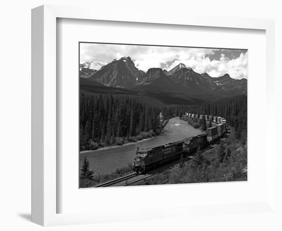 Morants Curve, Bow River, Canadian Pacific Railway, Near Lake Louise, Banff National Park, UNESCO W-Hans Peter Merten-Framed Photographic Print