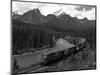 Morants Curve, Bow River, Canadian Pacific Railway, Near Lake Louise, Banff National Park, UNESCO W-Hans Peter Merten-Mounted Photographic Print