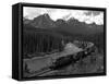 Morants Curve, Bow River, Canadian Pacific Railway, Near Lake Louise, Banff National Park, UNESCO W-Hans Peter Merten-Framed Stretched Canvas