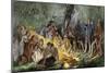 Moravian Missionary David Zeisberger Preaching to Native Americans in Pennsylvania, 1760s-null-Mounted Giclee Print