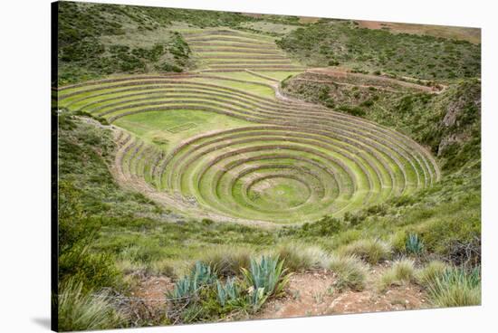 Moray Incan agricultural laboratory ruins, Sacred Valley, Peru.-Michael DeFreitas-Stretched Canvas