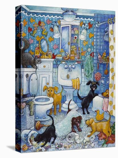 More Bathroom Pups-Bill Bell-Stretched Canvas