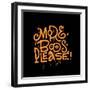 More Boos Please - Urban Style Graffiti Lettering Sprayed with Leak in Orange on Black. Vector Hand-Svetlana Shamshurina-Framed Photographic Print