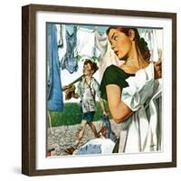 "More Clothes to Clean," April 17, 1948-George Hughes-Framed Giclee Print