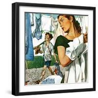 "More Clothes to Clean," April 17, 1948-George Hughes-Framed Giclee Print
