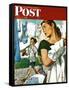 "More Clothes to Clean," Saturday Evening Post Cover, April 17, 1948-George Hughes-Framed Stretched Canvas
