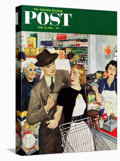 "More Money, Honey" Saturday Evening Post Cover, July 21, 1951-George Hughes-Stretched Canvas