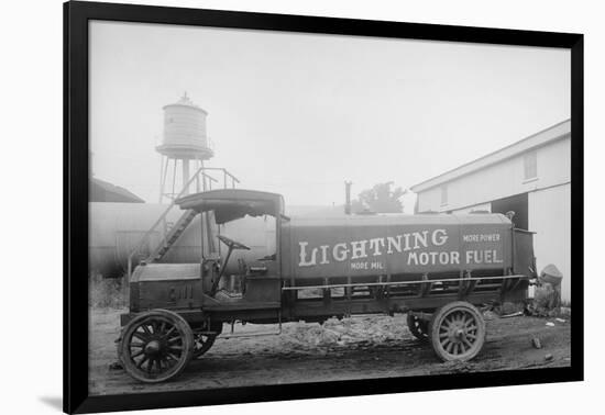 More Power from Lightening Motor Fuel from Penn Oil Truck-null-Framed Art Print