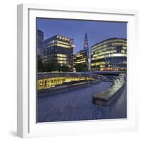 More Riverside, the Scoop, High Rises, the Shard Skyscraper, in the Evening-Rainer Mirau-Framed Photographic Print