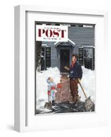 "More Snow?" Saturday Evening Post Cover, December 29, 1951-George Hughes-Framed Giclee Print