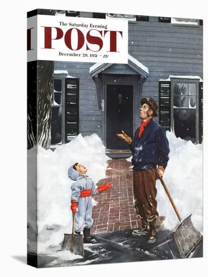 "More Snow?" Saturday Evening Post Cover, December 29, 1951-George Hughes-Stretched Canvas