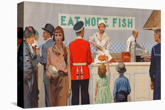 More Than Half the Catch Is Sold as Fried Fish, from the Series 'Caught by British Fishermen'-Charles Pears-Stretched Canvas