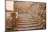 Morella in Maestrazgo Castellon Village Masonry Stairs at Spain-holbox-Mounted Photographic Print