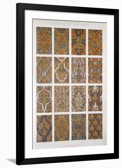 Moresque No 3, Plate XlI, from The Grammar of Ornament by Owen Jones-Owen Jones-Framed Giclee Print