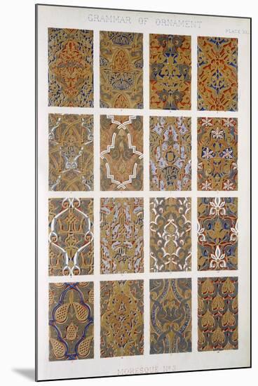 Moresque No 3, Plate XlI, from The Grammar of Ornament by Owen Jones-Owen Jones-Mounted Giclee Print