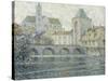 Moret Landscape, the Bridge; Paysage Moret, Le Pont, 1918-Henri Eugene Augustin Le Sidaner-Stretched Canvas